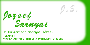 jozsef sarnyai business card